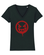 Angry face Tricou mânecă scurtă guler V Damă Evoker