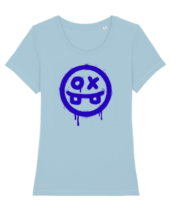 Sick scary face Sky Blue
