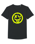 Smiling sick face Tricou mânecă scurtă guler larg Bărbat Skater
