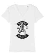 Basketball Skull Black Tricou mânecă scurtă guler V Damă Evoker
