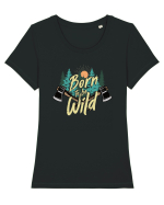 Born to be wild Tricou mânecă scurtă guler larg fitted Damă Expresser