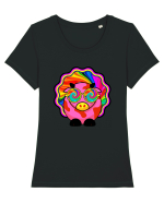 Psychedelic Cow Tricou mânecă scurtă guler larg fitted Damă Expresser