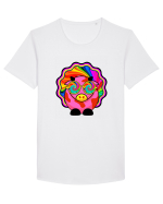 Psychedelic Cow Tricou mânecă scurtă guler larg Bărbat Skater