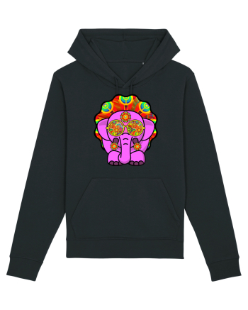 Psychedelic Elephant Black