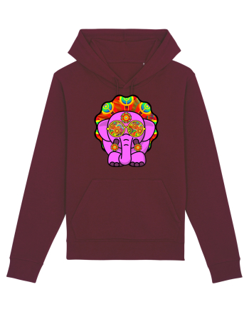 Psychedelic Elephant Burgundy