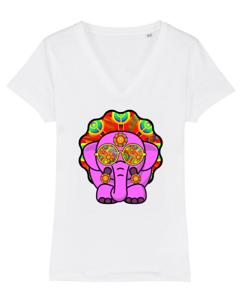 Psychedelic Elephant White