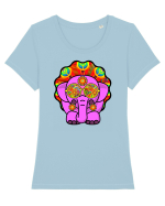 Psychedelic Elephant Tricou mânecă scurtă guler larg fitted Damă Expresser