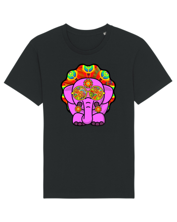 Psychedelic Elephant Black