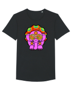 Psychedelic Elephant Tricou mânecă scurtă guler larg Bărbat Skater