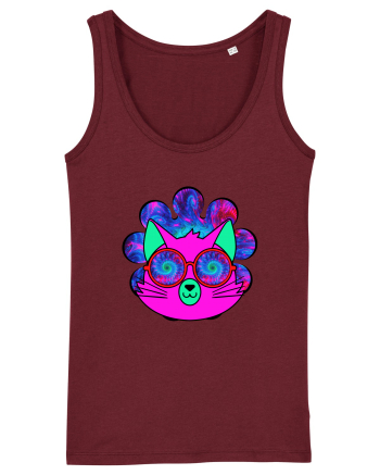 Psychedelic Cat Burgundy