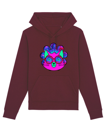 Psychedelic Cat Burgundy