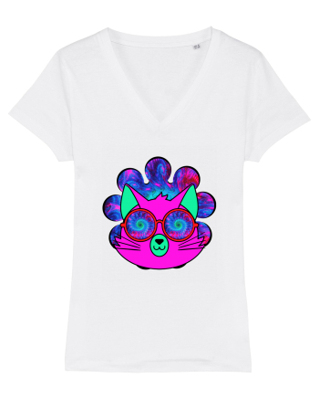 Psychedelic Cat White