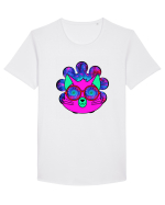 Psychedelic Cat Tricou mânecă scurtă guler larg Bărbat Skater