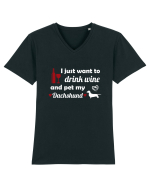 PET DACHSHUND Tricou mânecă scurtă guler V Bărbat Presenter