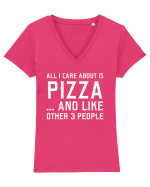 PIZZA Tricou mânecă scurtă guler V Damă Evoker