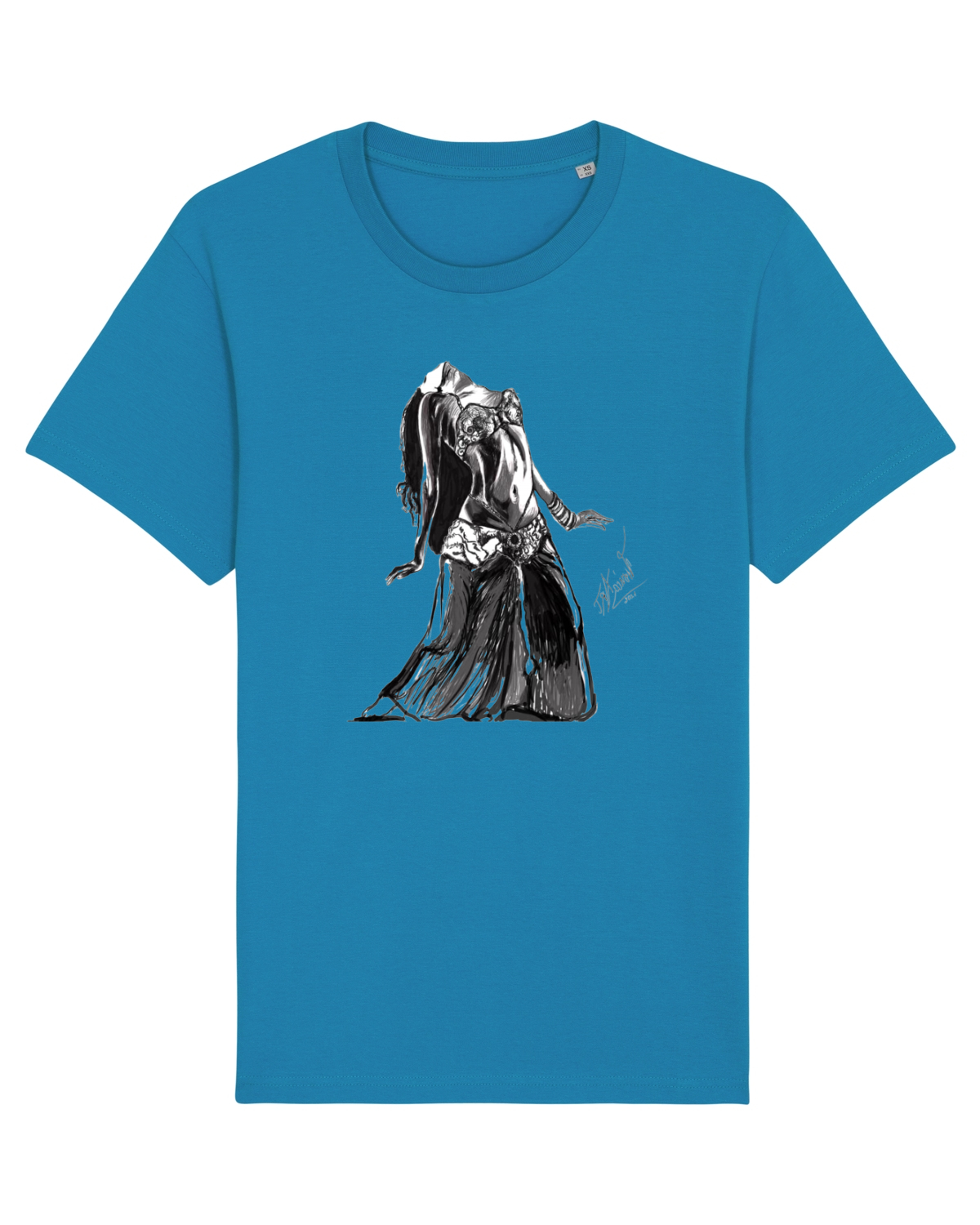Tricou mânecă scurtă Unisex Rocker Azur