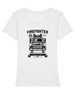Firefighter Rescue Squad Black Tricou mânecă scurtă guler larg fitted Damă Expresser