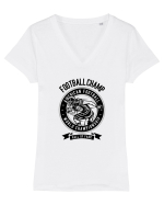 American Football Black Tricou mânecă scurtă guler V Damă Evoker