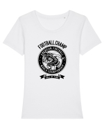 American Football Black Tricou mânecă scurtă guler larg fitted Damă Expresser