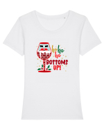 Ho Ho Ho Bottom Up Tricou mânecă scurtă guler larg fitted Damă Expresser