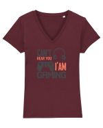 Can't Hear You I'm Gaming Tricou mânecă scurtă guler V Damă Evoker