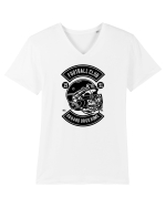 American Football Skull Black Tricou mânecă scurtă guler V Bărbat Presenter