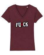 F*ck Tricou mânecă scurtă guler V Damă Evoker