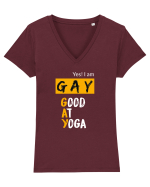 GAY-Good At Yoga Tricou mânecă scurtă guler V Damă Evoker