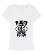Freedom or Die Black Tricou mânecă scurtă guler V Damă Evoker