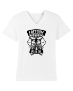 Freedom or Die Black Tricou mânecă scurtă guler V Bărbat Presenter