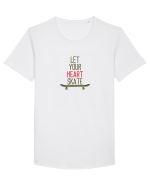 Let Your Heart Skate Tricou mânecă scurtă guler larg Bărbat Skater