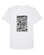 Giant Robot Combat Black Tricou mânecă scurtă guler larg Bărbat Skater
