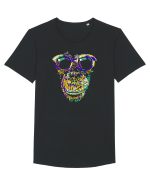 Cimpanzeu Color Tricou mânecă scurtă guler larg Bărbat Skater