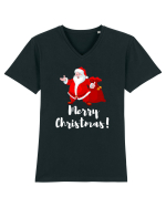  Mos Craciun Va Ureaza Craciun Fericit! Tricou mânecă scurtă guler V Bărbat Presenter