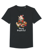  Mos Craciun va Ureaza Craciun Fericit! Tricou mânecă scurtă guler larg Bărbat Skater