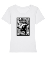 Godzilla Black Tricou mânecă scurtă guler larg fitted Damă Expresser