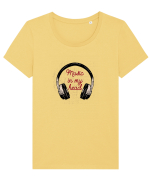 Music In My Head Tricou mânecă scurtă guler larg fitted Damă Expresser