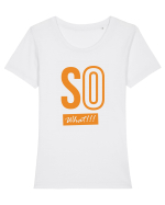 So What!! Tricou mânecă scurtă guler larg fitted Damă Expresser