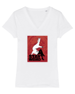 Stay Weird Tricou mânecă scurtă guler V Damă Evoker