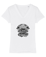Happy Time Holiday Black Tricou mânecă scurtă guler V Damă Evoker