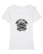 Happy Time Holiday Black Tricou mânecă scurtă guler larg fitted Damă Expresser