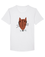 Stylish Cat Tricou mânecă scurtă guler larg Bărbat Skater