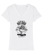 Hot Dog Skeleton Black Tricou mânecă scurtă guler V Damă Evoker
