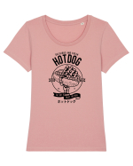 Hot Dog Skeleton Black Tricou mânecă scurtă guler larg fitted Damă Expresser