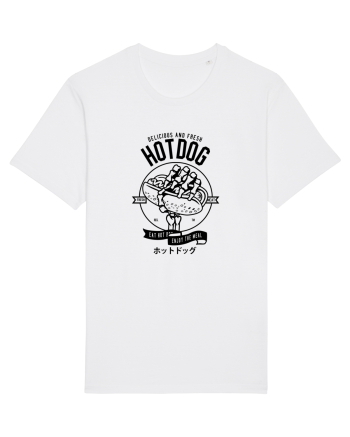 Hot Dog Skeleton Black White