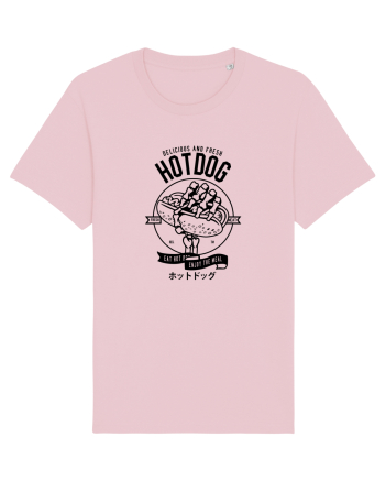Hot Dog Skeleton Black Cotton Pink