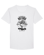 Hot Dog Skeleton Black Tricou mânecă scurtă guler larg Bărbat Skater