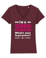 SCHOOL COUNSELOR Tricou mânecă scurtă guler V Damă Evoker