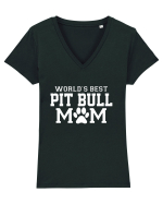 PIT BULL MOM Tricou mânecă scurtă guler V Damă Evoker