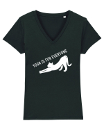 YOGA CAT Tricou mânecă scurtă guler V Damă Evoker